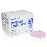 Pink Disposable Lap Cloths / Dental Bibs 13" x 18" (500/Case) - Gorilla