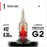 Legend Premium Cartridges G2 (2nd Gen) - Round Liners - #12 (0.35mm) - 20/Box