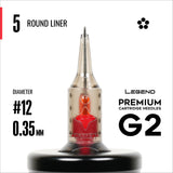 Legend Premium Cartridges G2 (2nd Gen) - Round Liners - #12 (0.35mm) - 20/Box