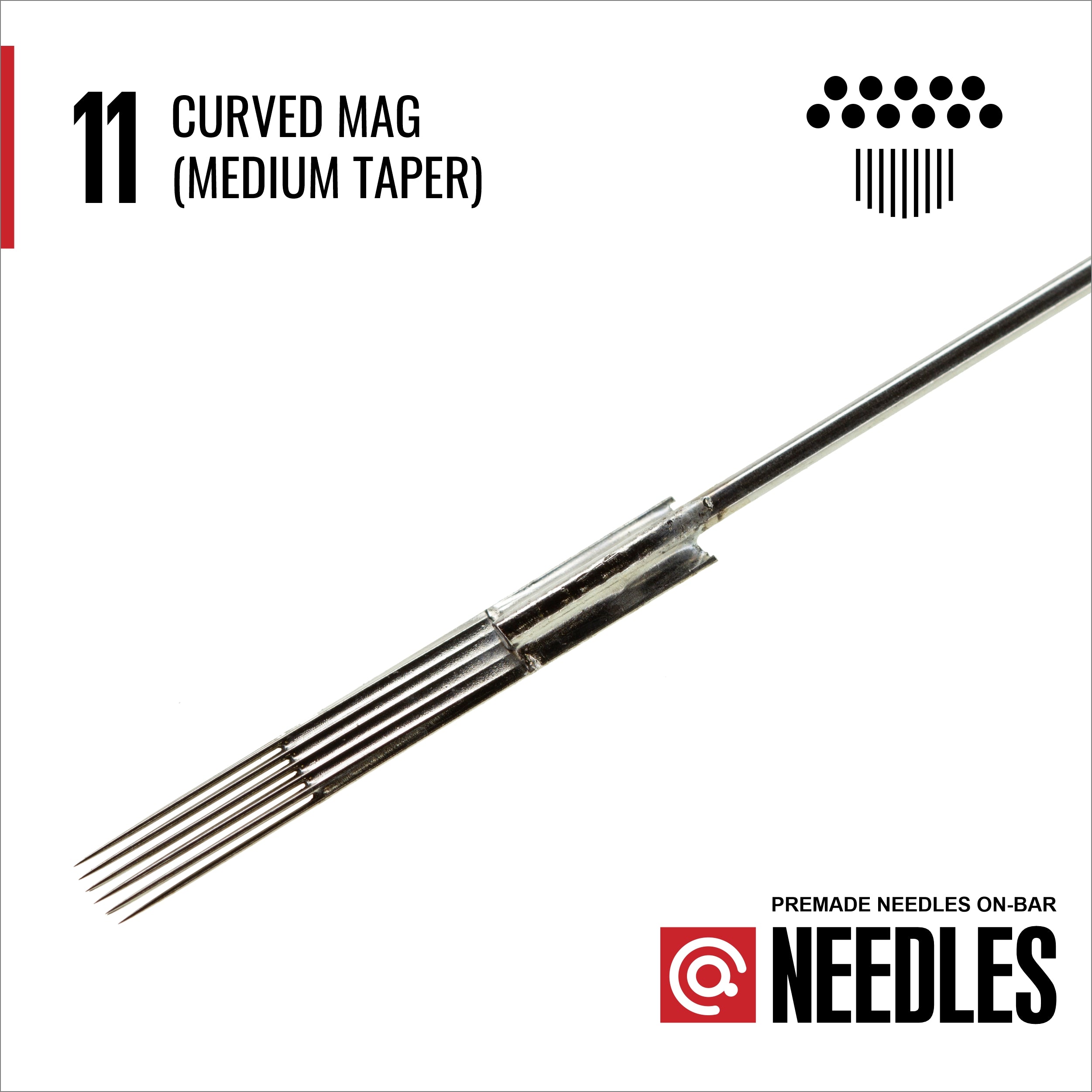 Magic Moon Long Bar Needles Soft Edge Magnum Long Taper 0,30 • Pedrada  Tattoo Supplies